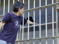 smashed window