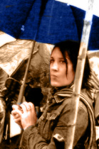 woman in rain