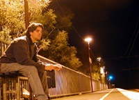 at the station