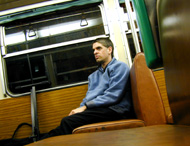 on the tram