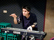 playing keyboard violently