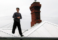 ian is on the roof