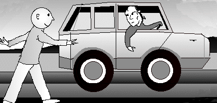 You are hitch hiking.