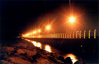 rocks next to the pier