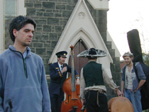 stephen with street musicians